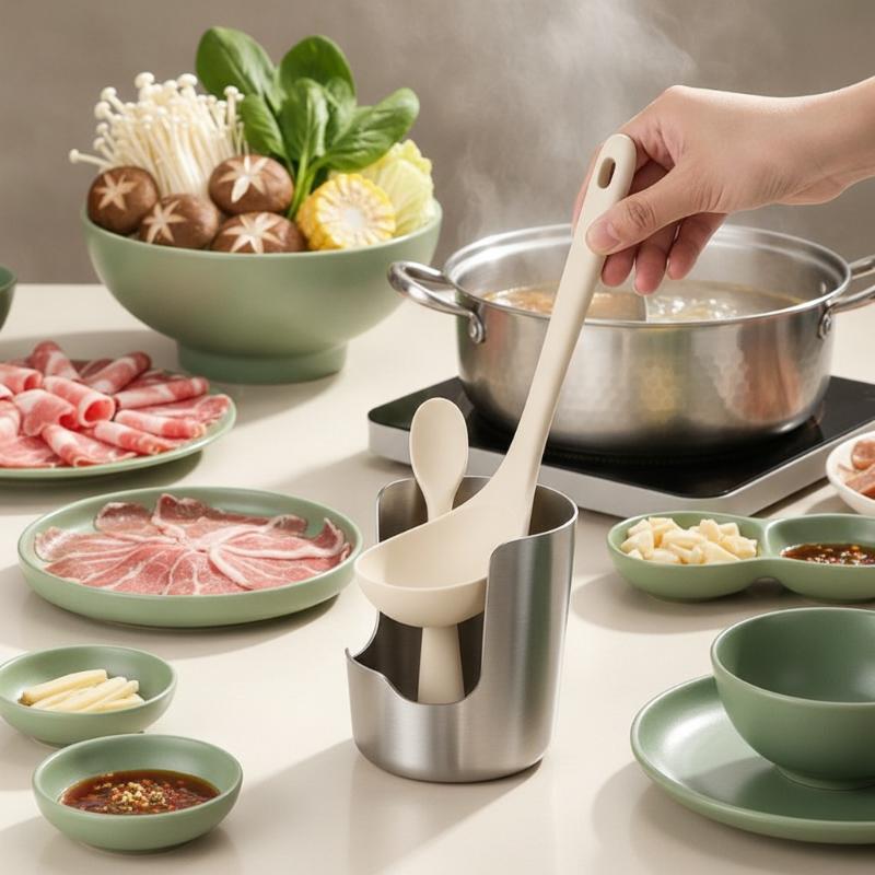 Kitchen Baking Rack - 2-in-1 Stainless Steel Spoon Rest Pot