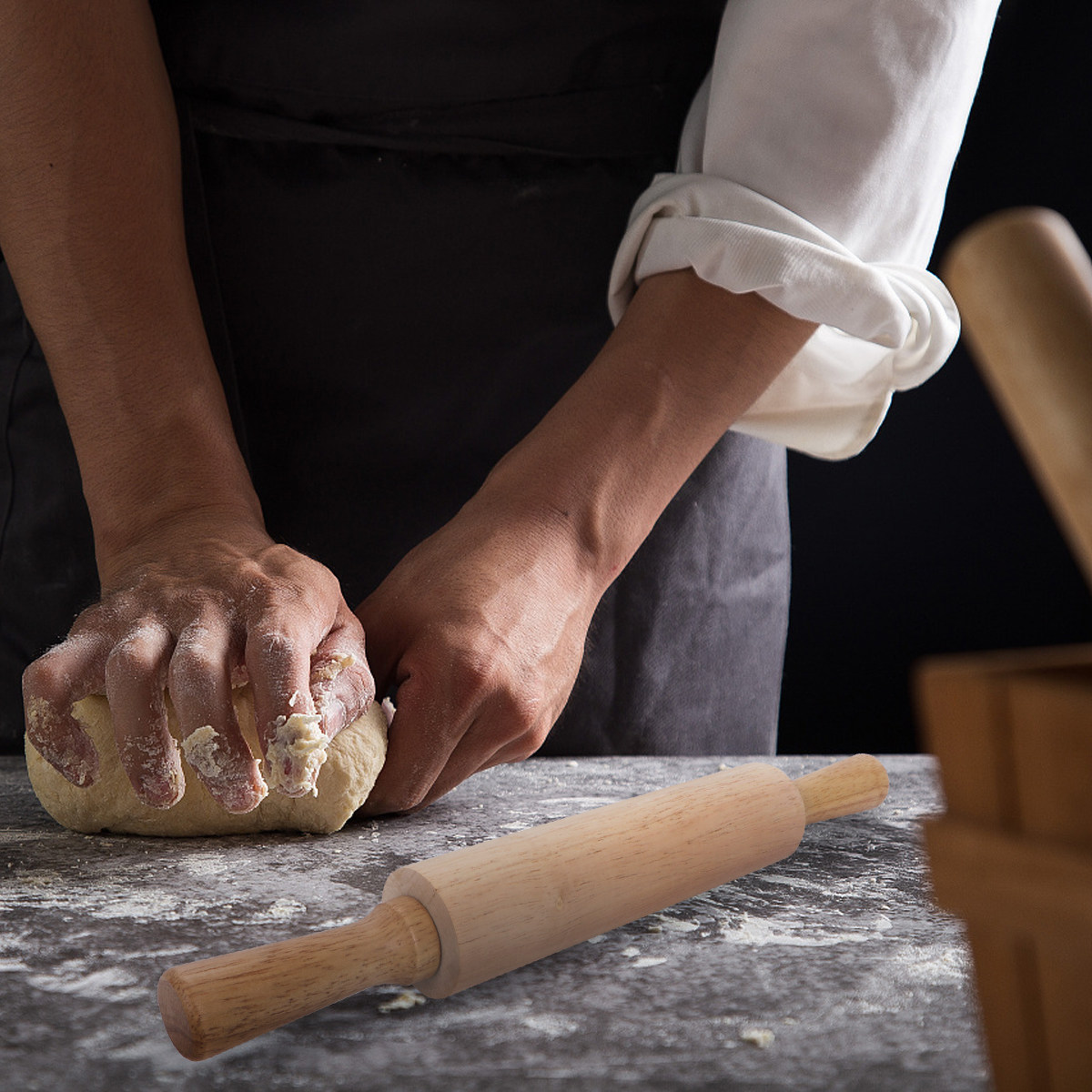 Premium Rubberwood Rolling Pin - Kitchen Roller Baking 评论和价格