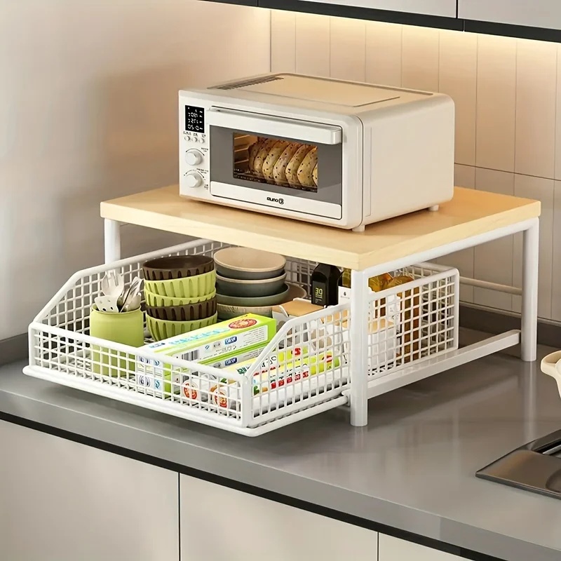 Vertical Microwave Stand w/ Dr - Kitchen Baking Rack 评论和价格