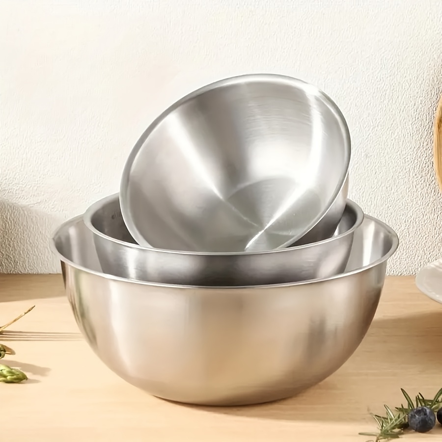 3pcs Stainless Steel Salad Bow - Baking Kitchen Set 评论和价格